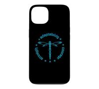Custodia per iPhone 13 Totem degli attributi tribali della libellula Dashert blu