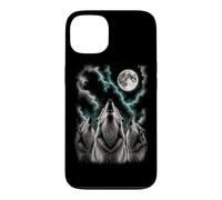 Custodia per iPhone 13 Tre lupi che ululano alla luna Wildlife Wolf Pack Outdoor