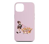 Custodia per iPhone 13 Tre teste Corgi Mitologia Fantasy Carino San Valentino Cuori