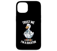Custodia per iPhone 13 Trust Me Im a Ducktor Divertente Anatra Dottore Giochi di parole