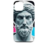 Custodia per iPhone 13 Vaporwave - Statua con testa barbuta, design geometrico retrò