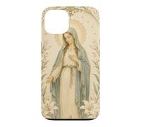 Custodia per iPhone 13 Vergine Cattolica Maria Floreale Preghiera Arte Devozionale Look