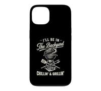 Custodia per iPhone 13 Vintage I'll Be In The Backyard Charcoal Grill Master