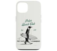 Custodia per iPhone 13 Vintage Polar Beach-Club Pinguino Surfer