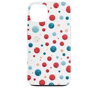 Custodia per iPhone 13 Vintage Rosso Bianco Blu Polka Dot Pattern American Patriotic