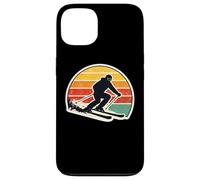Custodia per iPhone 13 Vintage Tramonto Sciatore Silhouette Retro Sci Amante Arte