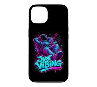Custodia per iPhone 13 Viola e Teal Astronaut Just Vibing Graphic per gli uomini