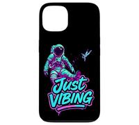 Custodia per iPhone 13 Viola e Teal Astronaut Just Vibing Graphic per gli uomini