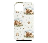 Custodia per iPhone 13 Vitelli di bestiame delle Highland Cottagecore Campagna Farm Life