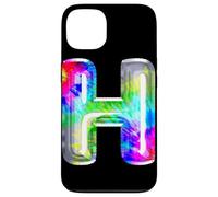 Custodia per iPhone 13 Vivace lettera H multicolore brillante alfabeto Art Design