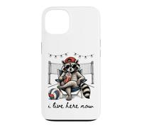 Custodia per iPhone 13 Vivo qui adesso Volleyball Raccoon