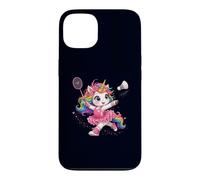 Custodia per iPhone 13 Volano da badminton unicorno arcobaleno Kawaii ragazze