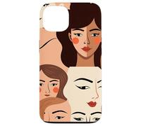 Custodia per iPhone 13 Volti femminili astratti Design moderno in stile minimalista