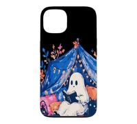Custodia per iPhone 13 Whimsical Ghost Reading Book in Tent Cozy Halloween Reader
