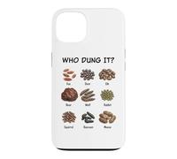 Custodia per iPhone 13 Who Dung It? Funny Animal Droppings Nature Diagram Detective