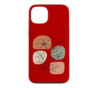 Custodia per iPhone 13 Wildflower Line Art Abstract Botanical Mid Century