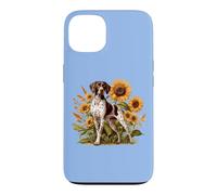 Custodia per iPhone 13 Womens Girls Flowers Hunting Dog German Shorthaired Pointer