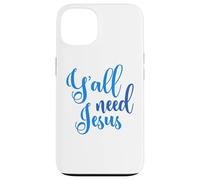 Custodia per iPhone 13 Ya'll Need Jesus Easter Christian Church Uomini Donne Ragazzi Ragazza