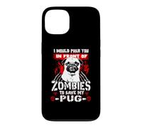 Custodia per iPhone 13 Zombies To Save My Pug Funny Dog Lover For Halloween