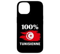Custodia per iPhone 14 100% Tunisienne et fière de l'être drapeau de la tunisie