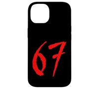 Custodia per iPhone 14 67 Red Horror Brush Number Spaventoso Graphic Design