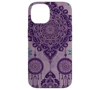 Custodia per iPhone 14 Acchiappasogni Boho Magic Batik Etnico Strega Viola Sogni