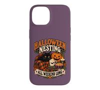 Custodia per iPhone 14 Accogliente weekend casalingo con zucca di Halloween