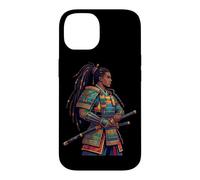 Custodia per iPhone 14 Afro Samurai Warrior Katana Anime Giapponese Orgoglio Nero