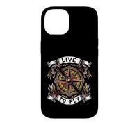Custodia per iPhone 14 Airplane Pilot Live To Fly Aviation Compass Art