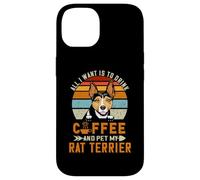 Custodia per iPhone 14 All I Want Is To Drink Coffee And Pet My Dog Rat Terrier