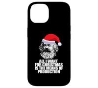 Custodia per iPhone 14 ALL I WANT NATALE MEZZI DI PRODUZIONE Karl Marx Fun Meme