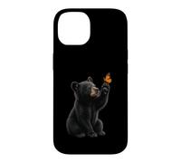 Custodia per iPhone 14 American Black Bear Cucciolo Farfalla Wildlife Nature