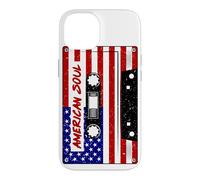 Custodia per iPhone 14 American Flag Soul Cassette Stars & Stripes 4 luglio