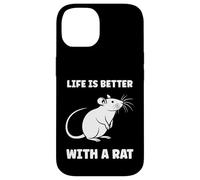 Custodia per iPhone 14 Animals Cute Mouse rodent Rat life is better with a Rat