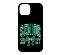Custodia per iPhone 14 Arco Coquette di classe 2027 per laureati senior verde e bianco