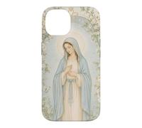 Custodia per iPhone 14 Arte di preghiera cattolica della Vergine Maria floreale con grazia pacifica