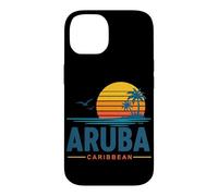 Custodia per iPhone 14 Aruba Caraibi Retro Tramonto Vacanza