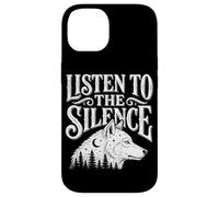 Custodia per iPhone 14 Ascolta il silenzio Lupo Escursionismo Campeggio Fauna Sel