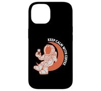 Custodia per iPhone 14 Astronaut Keep Calm With Coffee Astronaut Funny Coffee Lover