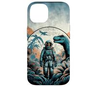 Custodia per iPhone 14 Astronauta che esporrà il pianeta nell'era dei dinosauri Trippy Fantasy anni '60