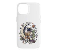 Custodia per iPhone 14 Astronauta che legge Alien Cosmic Tale Retro Sci-Fi Space