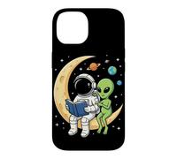 Custodia per iPhone 14 Astronauta Libro di Lettura Pianeti Alieni Galaxy Universo Bambini