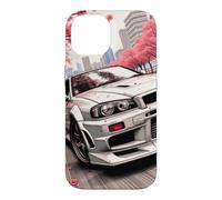 Custodia per iPhone 14 Auto da corsa JDM Drift vintage Tokyo Sakura Flower Blossom Art