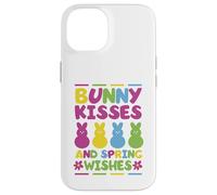 Custodia per iPhone 14 Baci da coniglio e auguri di primavera