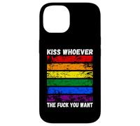 Custodia per iPhone 14 bacia chi vuoi Bandiera arcobaleno LGBTQI