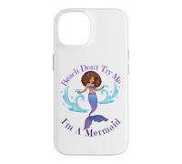 Custodia per iPhone 14 Beach Don't Try Me I'm A Mermaid Funny Black Sirene Donne