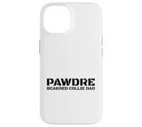 Custodia per iPhone 14 Bearded Collie Dog Dad Owner Distressed Text