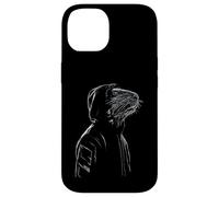 Custodia per iPhone 14 Beaver Line Art Cool Drawing Animal Love Forest Motivo