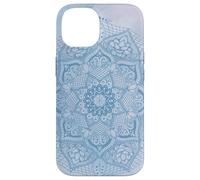 Custodia per iPhone 14 Bella Femminile Girly Blu Fiore Zen Boho Lotus Mandala
