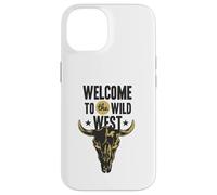 Custodia per iPhone 14 Benvenuti al Wild West Bull Skull Vintage Western Logo